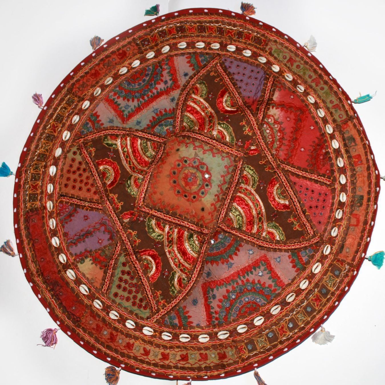 Tappeti: Patchwork Teppich Tischdecke 90cm rund Rot Braun Tischläufer – Nuovo e nell'imballaggio originale da Bad Salzdetfurth venduto da Weltenbummler-Shop 2