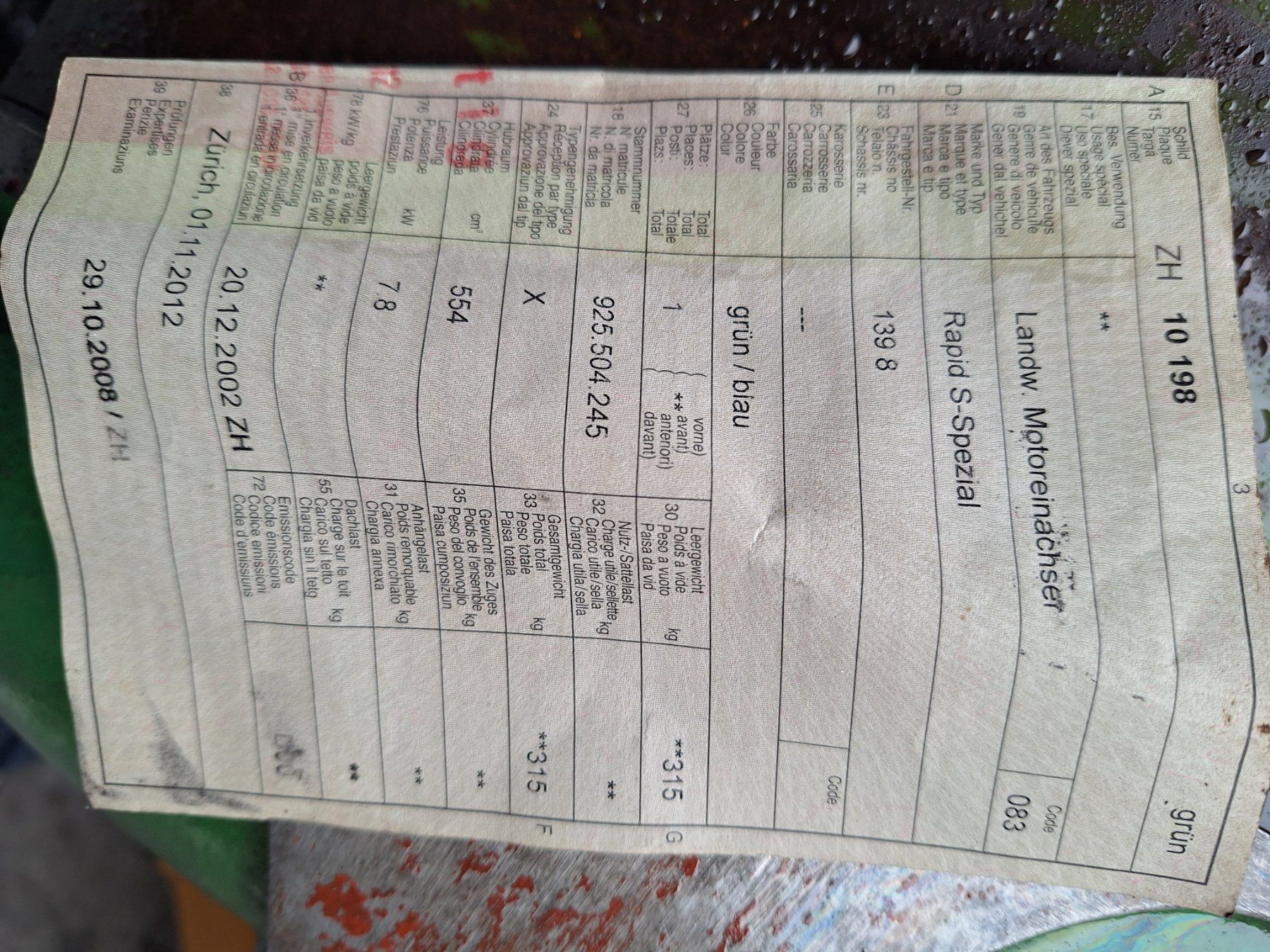 Rapid Traktoren: Rapid Spezial mit Ausweis Aebi Bucher Einachser Traktor – Defekt aus Auw von Zuendapp1952 9
