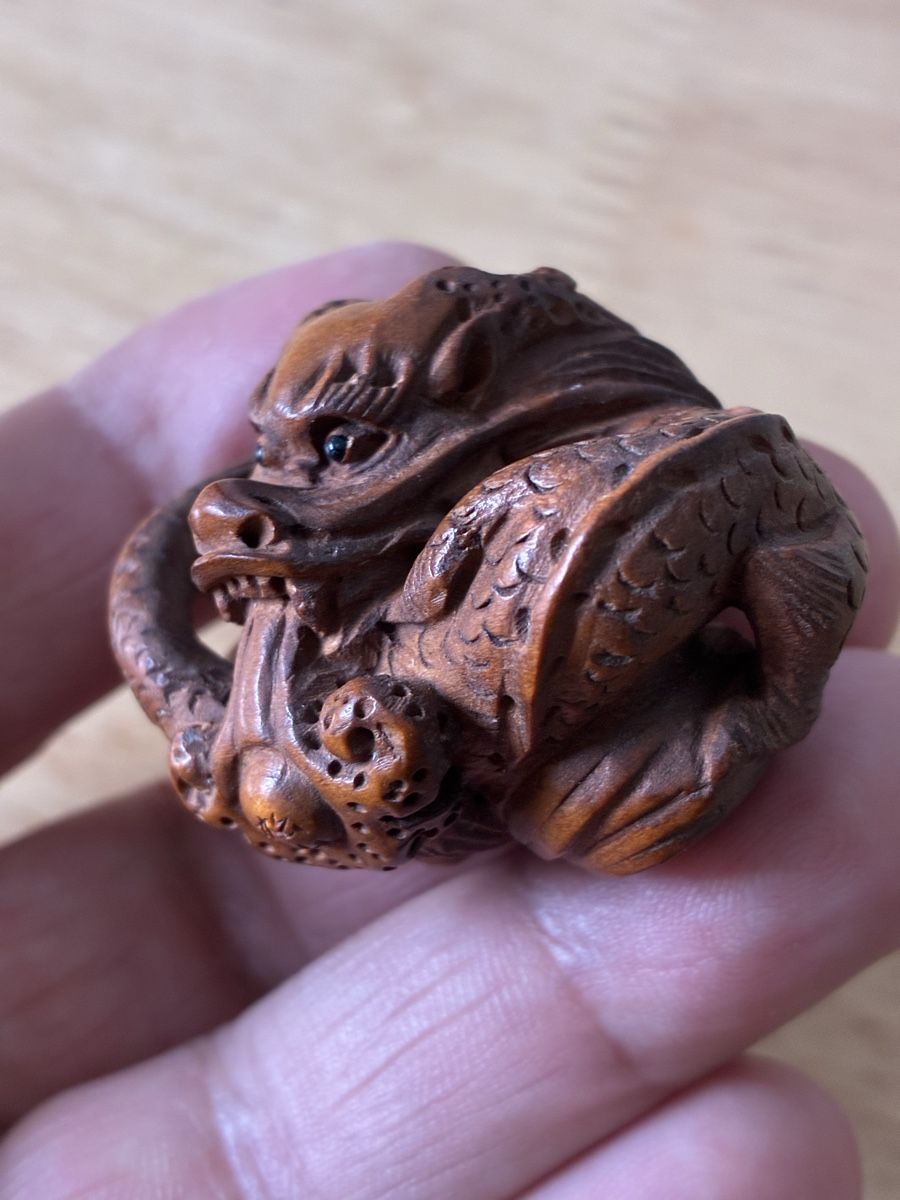 Statuette: Japon netsuke objet traditionnel en bois de buis – Usato da St-Aubin-Sauges venduto da asianart 7