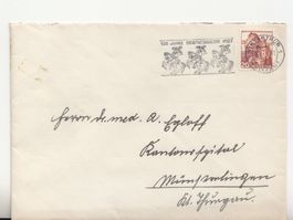 Werbeflagge 100 Jahre Eidgenössische Post 1949