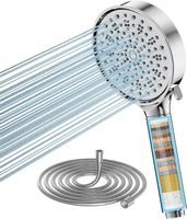 Duschkopf Filter Hochdruck Handbrause Schlauch 6 Strahlarten