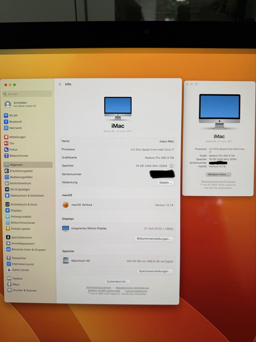 Apple PCs: Apple iMac 27" 2017 i7 500GB SSD – Gebraucht aus Burgdorf von manusch02 4