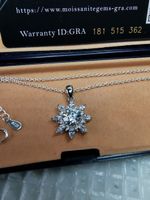 Collier argent avec diamant de moissanite de 1 ct certifié