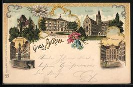 Litho Aarau, Gewerbemuseum, Rathaus, Neu