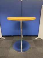 Runder Stehtisch, Bar Tisch, Bistrotisch, Chromstahl, Holz