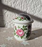 Porzellan Teesieb Rosenmuster Tee-ei Vintage Shabby Ch...