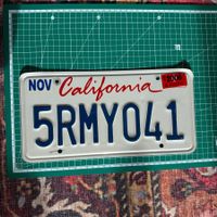 California Kalifornien USA Nummernschild Plate 5RMY041