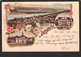 ^Lithografie Gruss aus Beinwil AG , gel. 1899 ambulant