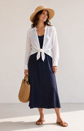 Camicia in lino bianco Max Mara