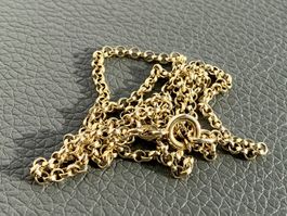 Halskette echt Gold 585 / 14K Erbskette 48 cm Gelbgold