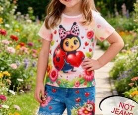 Trendiges Kurzarm-Outfit-Mädchen-Käfer- bequem- 100