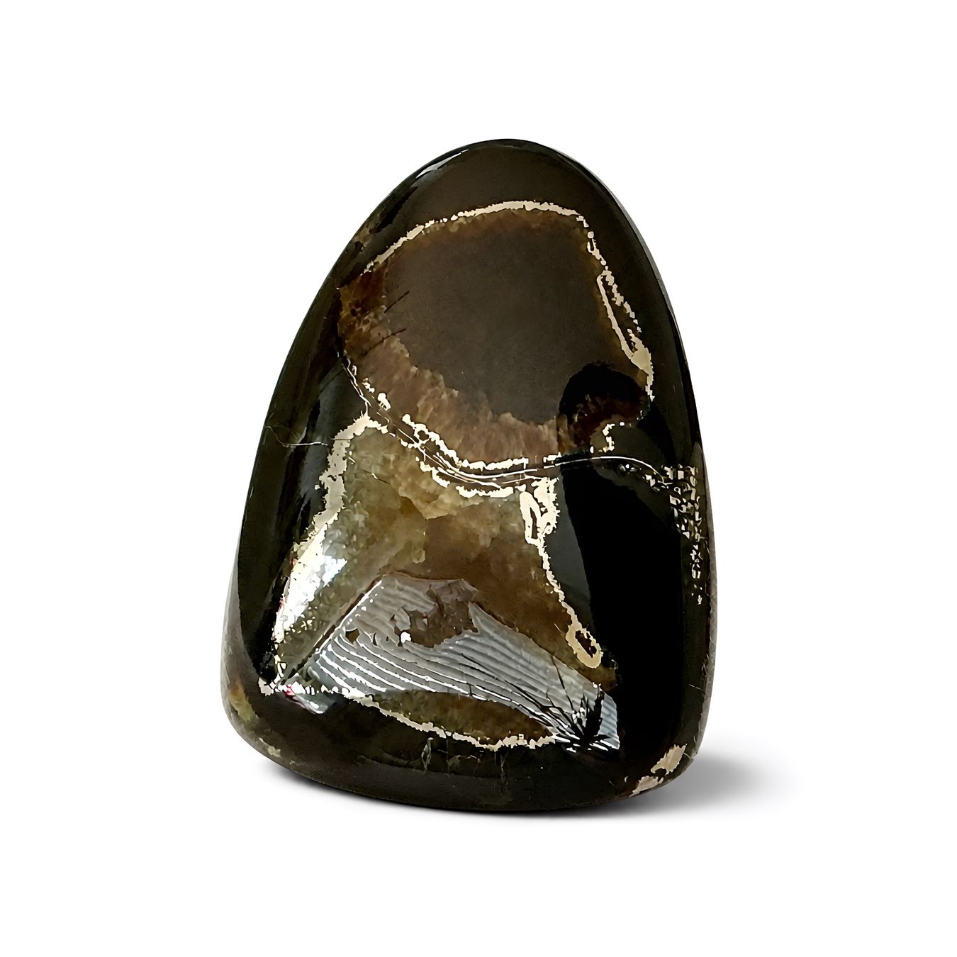 Minerali & Pietre curative: Ein seltener Simbircit mit natürlichem Pyrit. Cabochon – Nuovo e nell'imballaggio originale da Geroldswil venduto da Lilleke 1