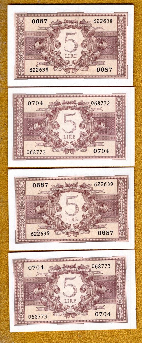 Banknoten: Italien noten 4 stück UNC – Neu (gemäss Beschreibung) aus Leibstadt von baroc333 1