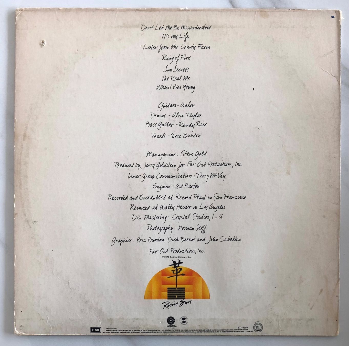 Dischi in vinile: THE ERIC BURDON BAND - SUN SECRETS – Usato da Poliez-Pittet venduto da Newtown-Records 1