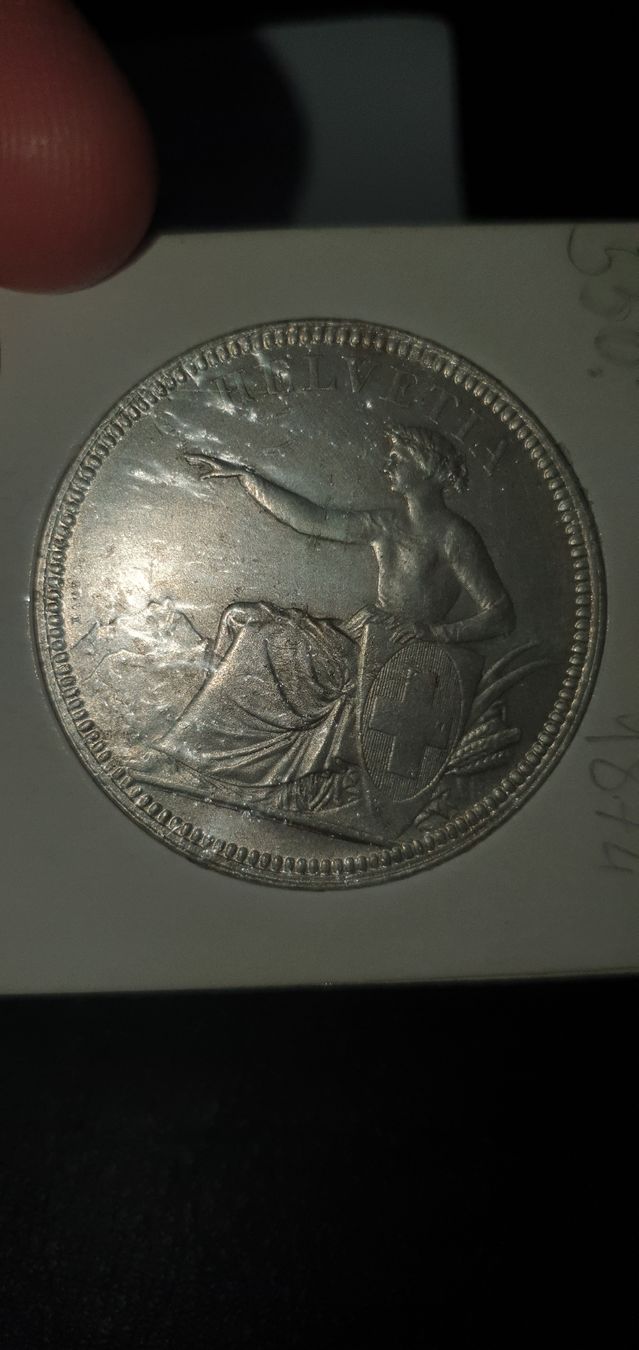 Tutti le monete: 5 Fr. 1874 Helvetia sitzend ss-vorz – Usato da Baden venduto da chris94 1