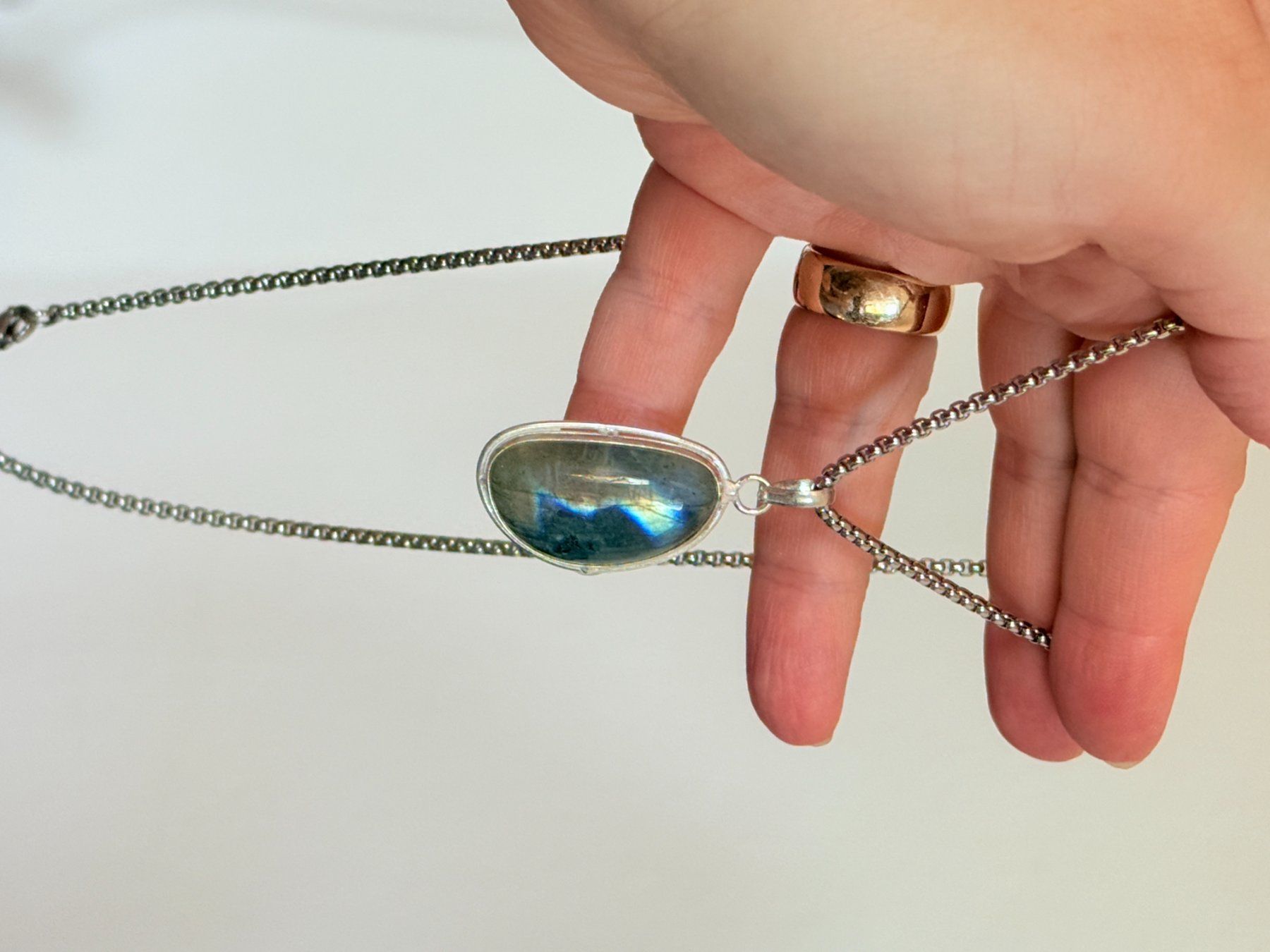 Catenine: Pendentif Labradorite Unique - Bijou Été Bohème – Nuovo e nell'imballaggio originale da Genève venduto da AWWA 5