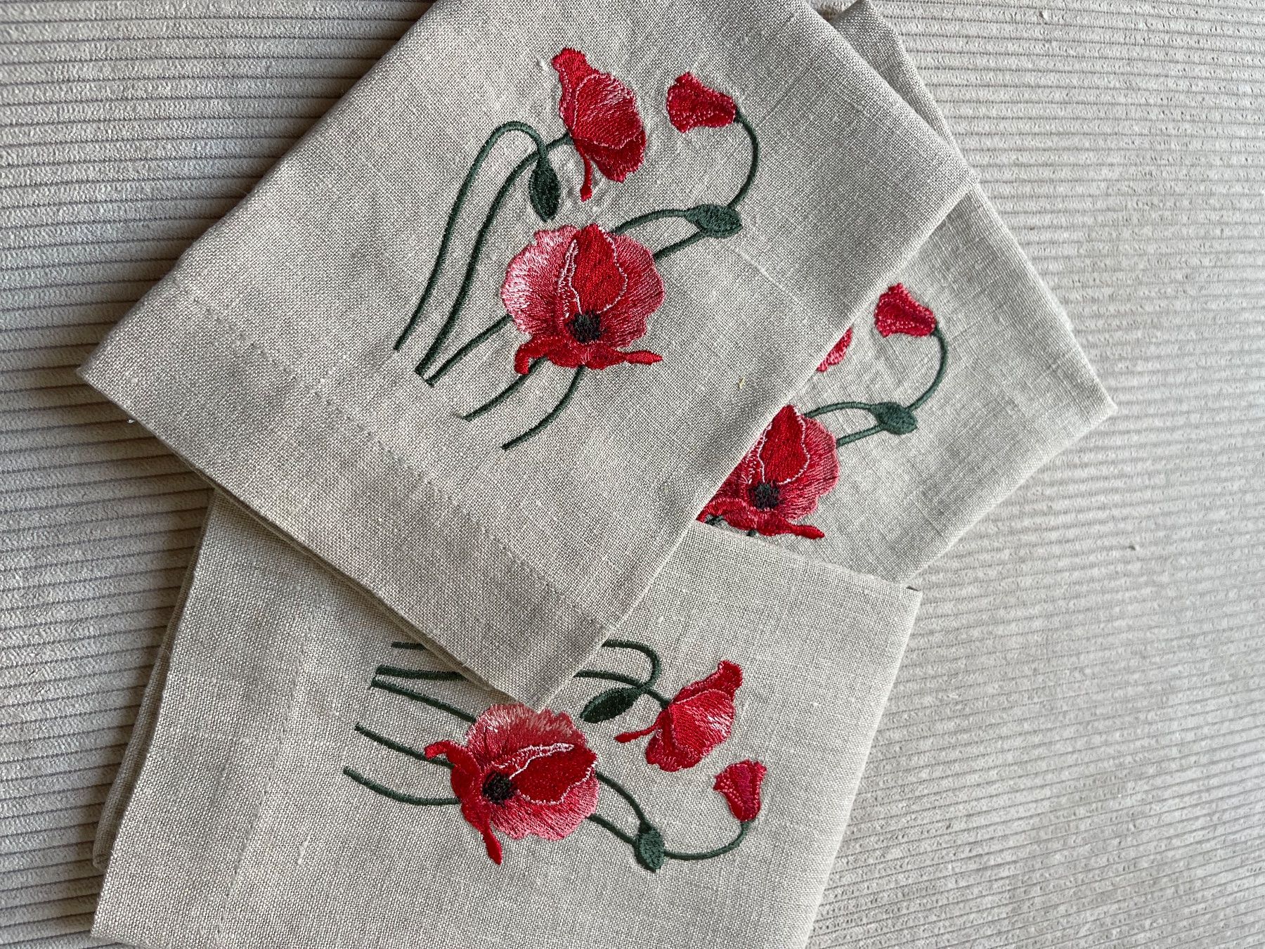 Tovaglioli: Leinen Serviette, bestickte Serviette, Natur Farbe – Nuovo e nell'imballaggio originale da Meilen venduto da tea_n6fg