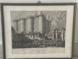 Gravure Révolution : Prise de la Bastille 1789 (Sans Verre)