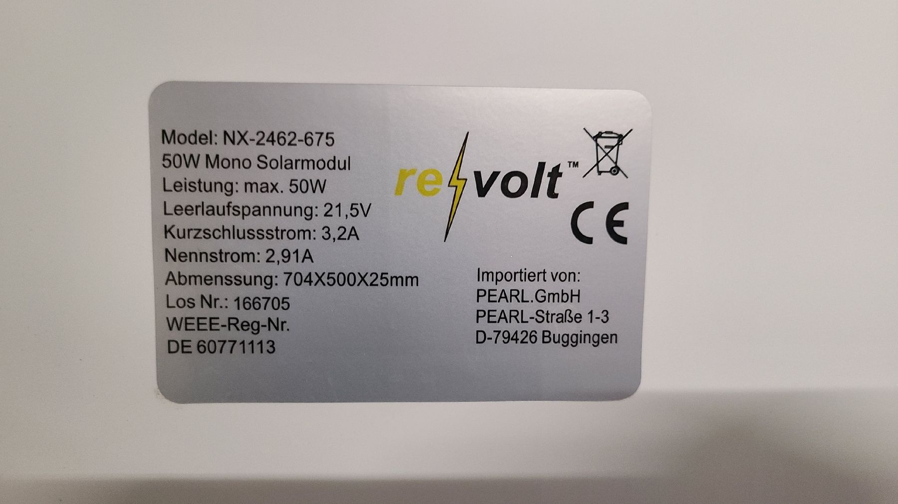 Dispositivi a energia solare: Solar PV Modul 50W – Usato da Heinrichswil venduto da chriler 2