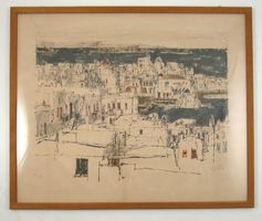 WETLI Hugo (1916-1972) - Südliche Hafenstadt - Lithographie
