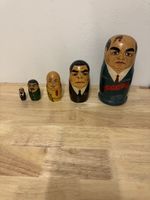 Matroschka Puppen UdSSR Politiker 5-teilig Holz bemalt