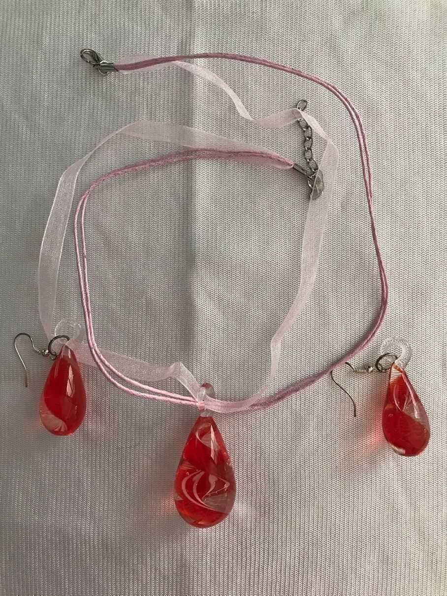 Altri gioielli: Set No3: Kette +Ohrhänger orangerot Neu – Nuovo e nell'imballaggio originale da Kleinandelfingen venduto da Baba23 1