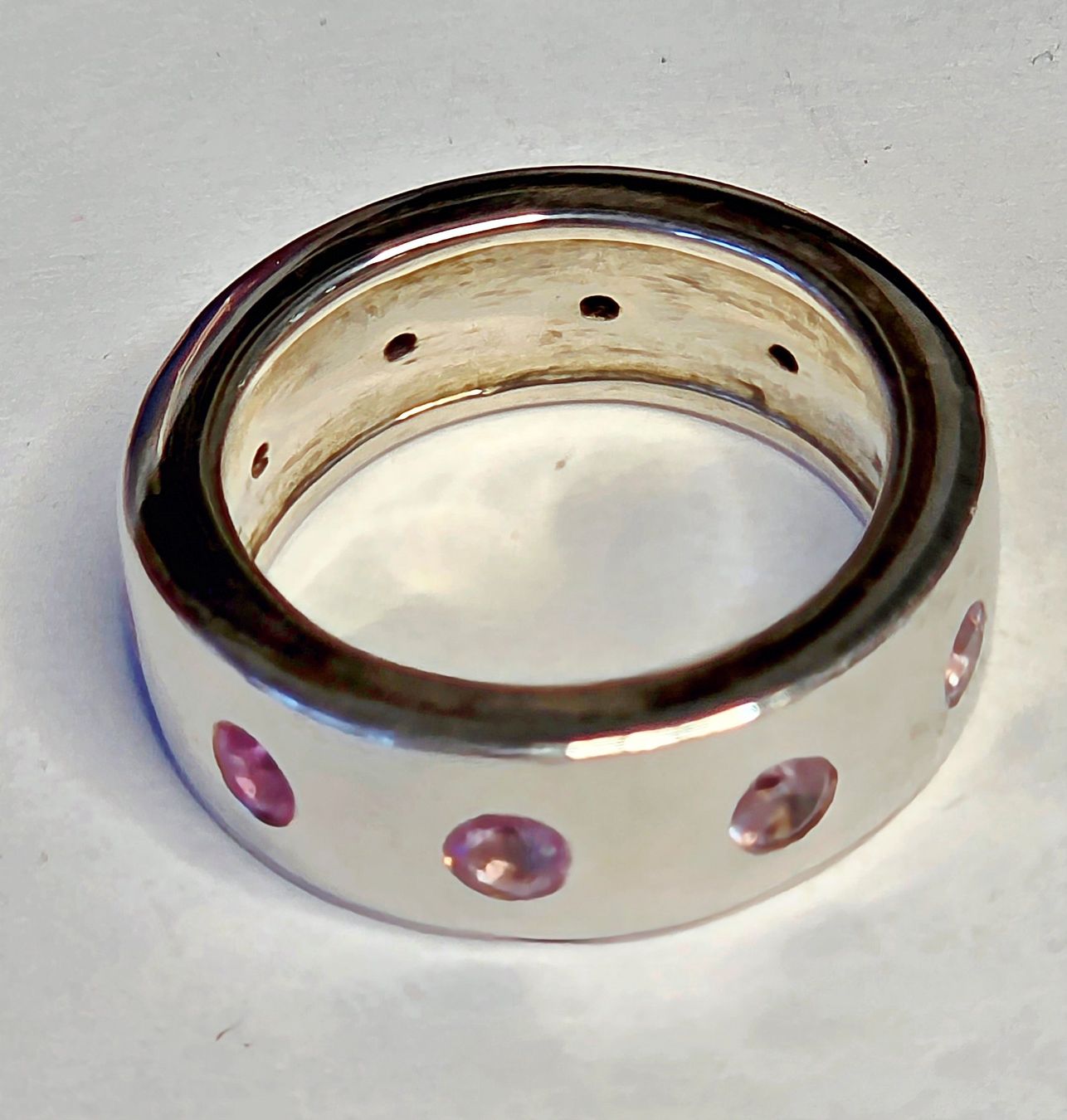 Bagues: Silber Fingerring mit rosa Edelsteinen – Neuf (Voir description) à Zürich par benedikt12 4