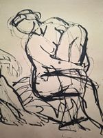 Original Tuschezeichnung. Eduard Spörri. Gerahmt. 640x480mm
