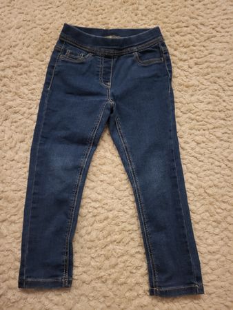 Kinder Jeggings Jeanshose blau elastischer Bund Grösse 104