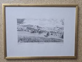 Radierung Gommiserwald von Nigi Ricecroli 1988 gerahmt