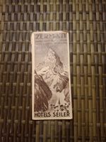 Alte Touren Karte über Zermatt ca. 1946
