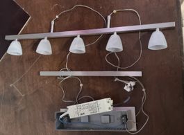 Deckenlampe Metall matt, 5 Spots, dimmbar, inkl. Trafo 105W