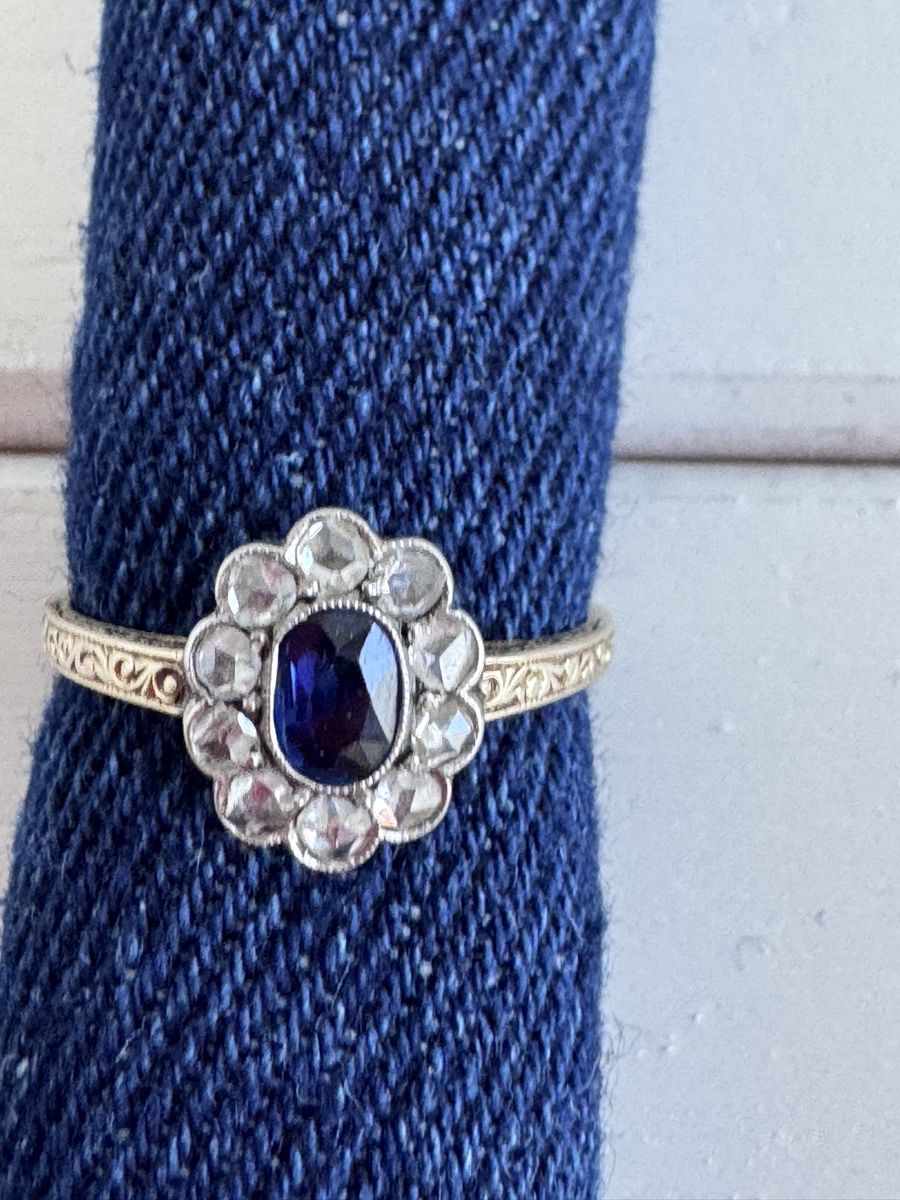 Ringe: Antiker Saphir - Diamant - Ring – Gebraucht aus Wiesendangen von Biker39