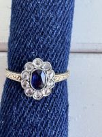 Antiker Saphir - Diamant - Ring