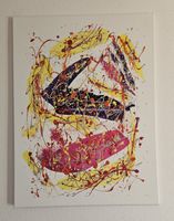 Peinture abstraite multicolore 60x80 cm