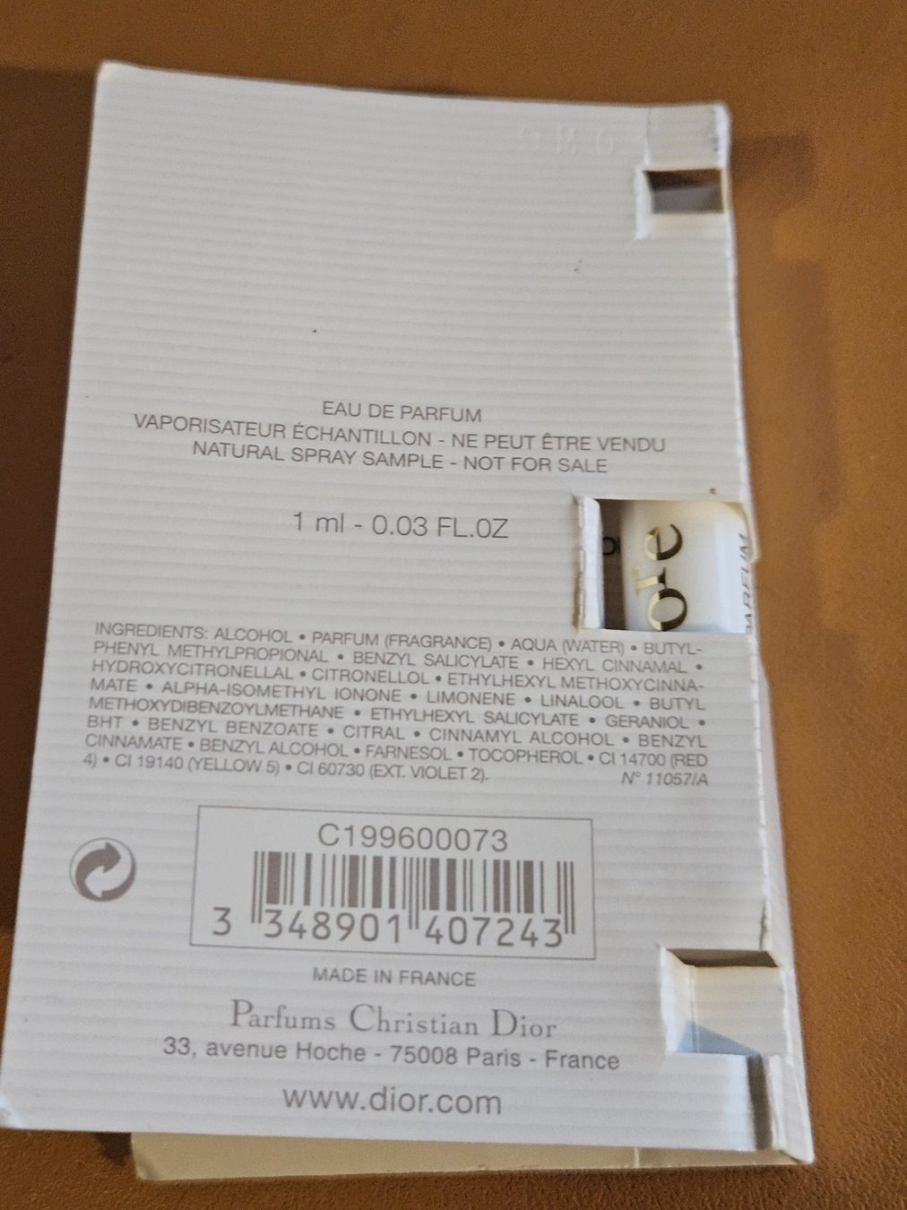 Dior Parfum & Eau de Toilette: DIOR j'adore - eau de Parfume - 1 ml – Neu und originalverpackt aus Aesch BL von Chrutli1 1