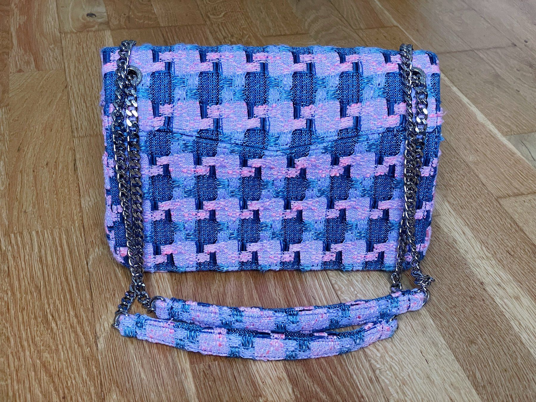 Sandro Borse da donna: Schultertasche Sandro Yza, hellblau, klein gemustert – Usato da Adliswil venduto da Ch_Mei 4