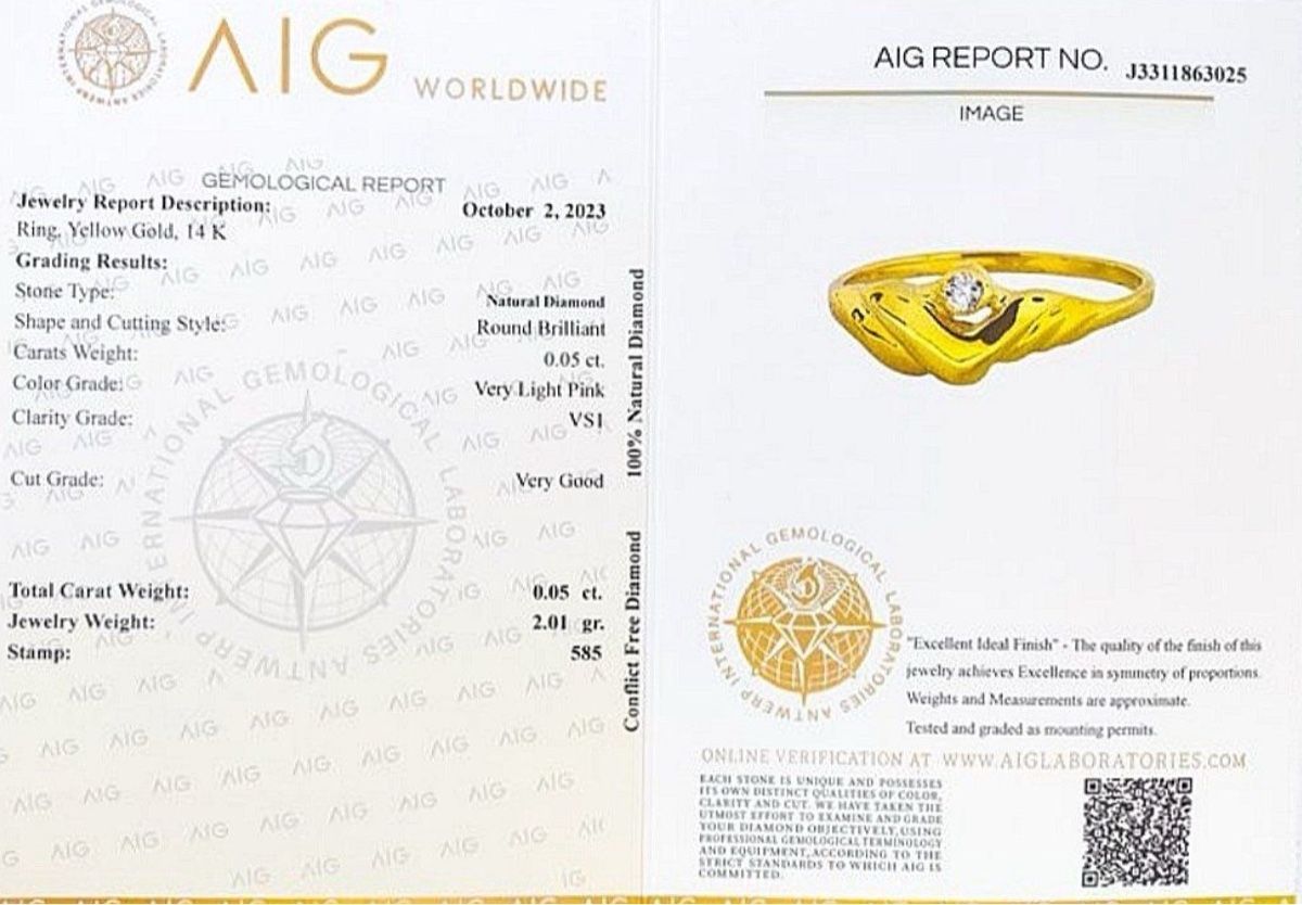 Anelli: 14k Gelbgold Ring mit 0.05ct Pink Diamant – Nuovo e nell'imballaggio originale da Untersiggenthal venduto da TimeandShine 4