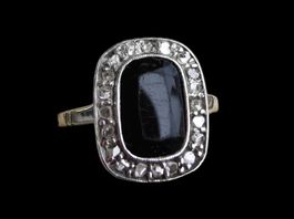 Antik Jugendstil Saphir Diamant Ring Gold 750 18ct