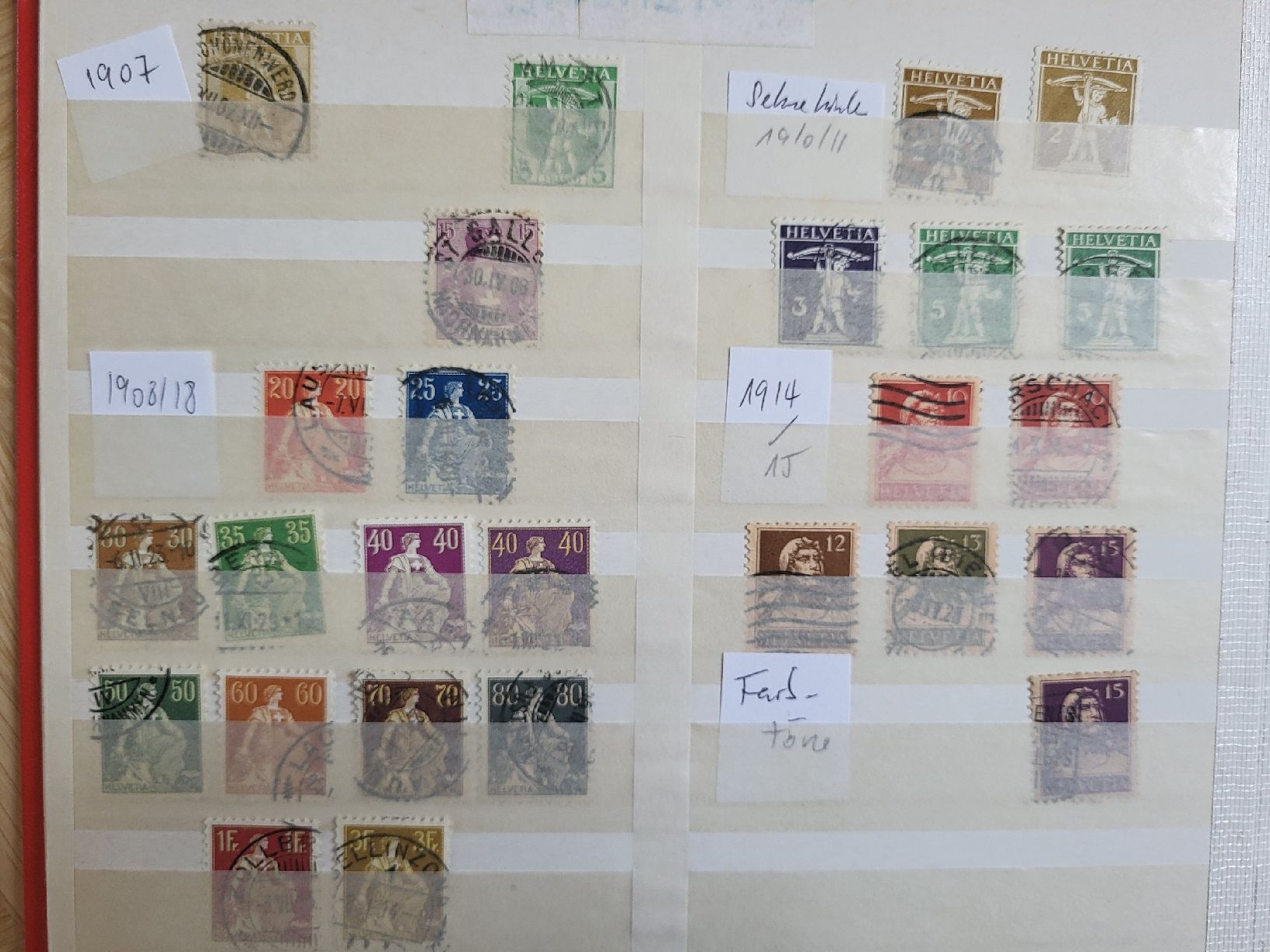Alle Briefmarken: Kleinlot Schweiz ab 1907 – Gebraucht aus stäfa von brandy66 6