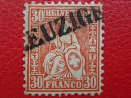 1863: Sitzende Nr.33 mit rarem Stabstempel von LEUZIGEN (BE)