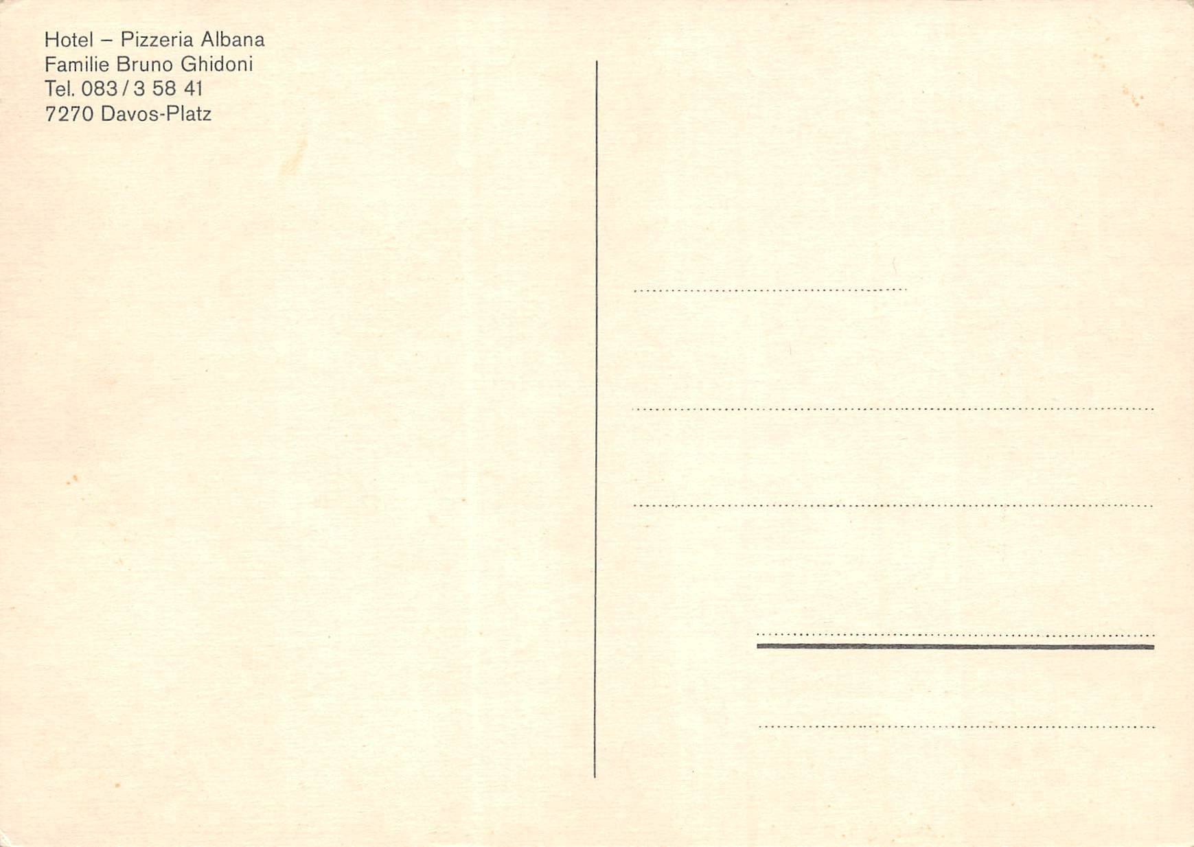 Cartoline postali: Davos Platz, Hotel Albana – Usato da Ottikon b.Kemptth. venduto da Neptun1974 1