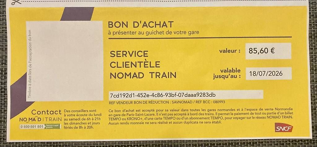 Buoni: Gutschein NomadTrain Normandie – Usato da Locarno venduto da zol_5qvr