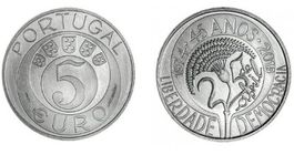 5 EURO Revolução dos Cravos 2019 UNC