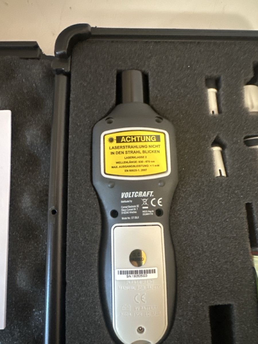 Voltcraft Misurare: VOLTCRAFT DT-30LK Tachometer with Case incl. Accessories – Usato da Elsau venduto da MANWITHVAN 2