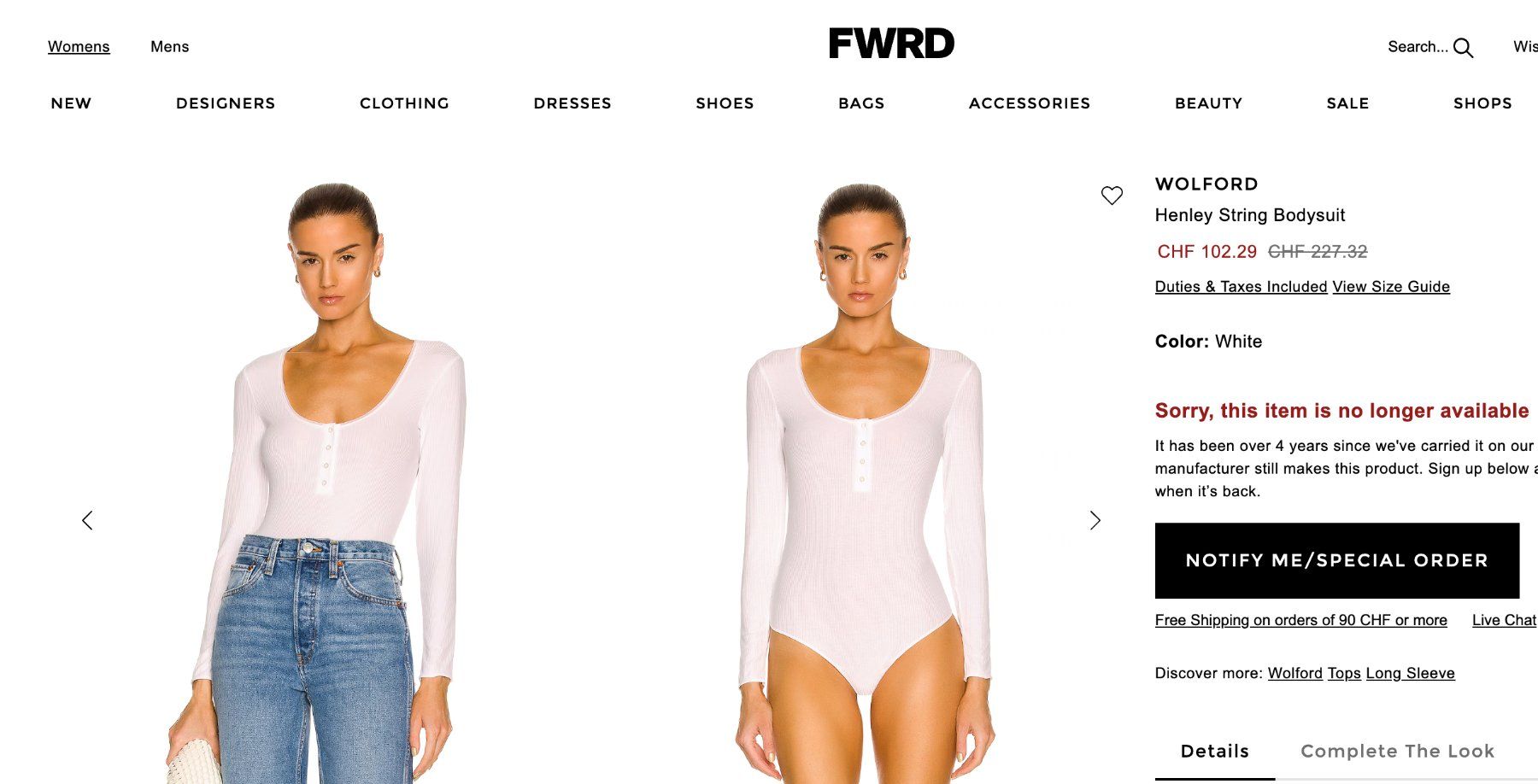 Wolford Top: New CHF 227 Wolford string bodysuit - S – Nuovo e nell'imballaggio originale da St-Sulpice VD venduto da juhdu 2