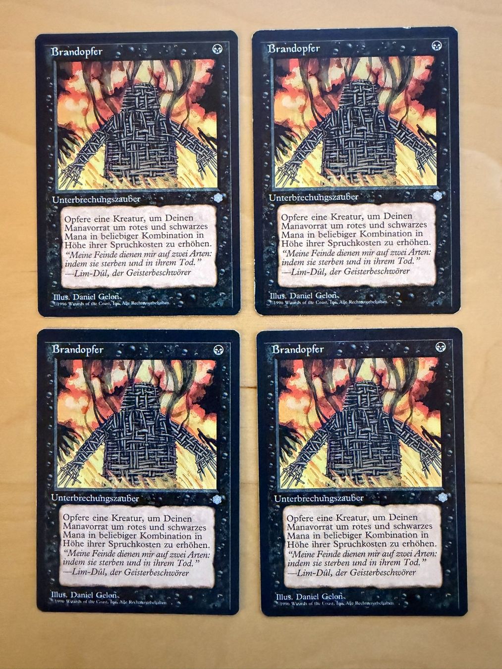 Magic The Gathering Carte collezionabili: 4x Brandopfer // Burnt Offering Ice Age // Eiszeit // Magic – Usato da Binz venduto da Tempelritter