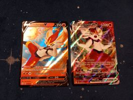 Cinderace V & Cinderace VMax (EN) Shining Fates 018 & 019