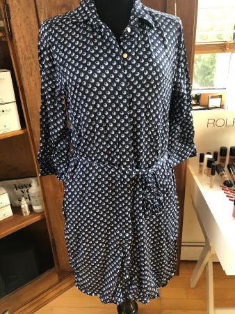 Hemdblusenkleid blau gemustert von Gant