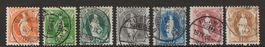 1882 : Stehende Helvetia Nr. 66A - 72A : KP 200.--